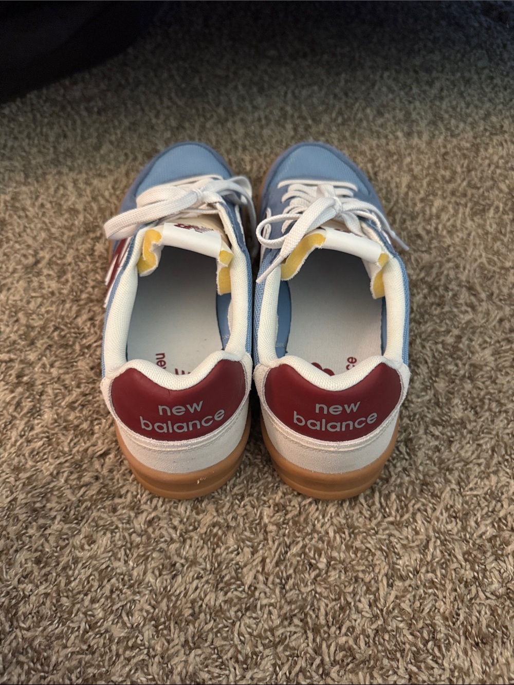 New Balance Men’s Light Blue & Burgundy Low-Top Sneakers - Picture 4 of 5